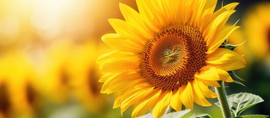 Aufkleber - closeup sunflower. Creative banner. Copyspace image