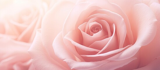 Aufkleber - Light pink roses close up. Creative banner. Copyspace image