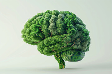 Fototapete - Green Brain: A Lush Forest Grows From a Human Brain