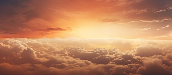 Poster - Sunset Covered with clouds. Creative banner. Copyspace image