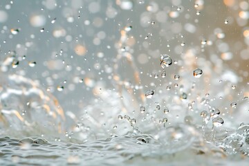 Wall Mural - A close-up of raindrops splashing against a window during a thunderstorm