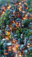 Poster - microgrid in a densely populated urban area 3d rendered futuristic cityscape