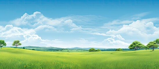 Poster - green grass field isolated on white background. Creative banner. Copyspace image