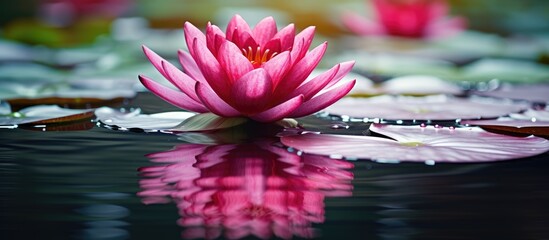 Poster - Water Lily. Creative banner. Copyspace image