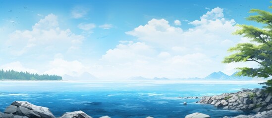 Poster - Sea view nature. Creative banner. Copyspace image