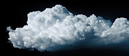 Poster - White clouds isolated on black background clounds set on black. Creative banner. Copyspace image