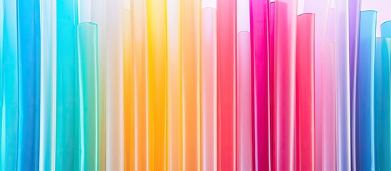 Aufkleber - many straw plastic drinking background colourful. Creative banner. Copyspace image