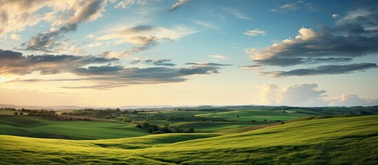 Canvas Print - Fields in the evening. Creative banner. Copyspace image