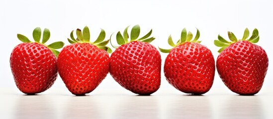 Aufkleber - Background or ripe strawberries. Creative banner. Copyspace image