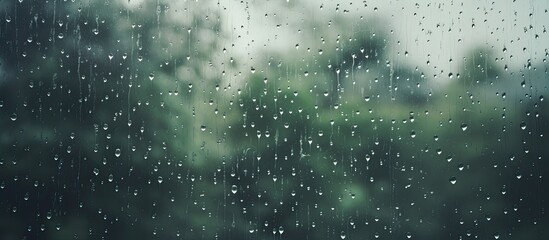 Aufkleber - Raindrops on glass outdoor. Creative banner. Copyspace image