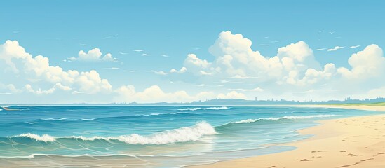 Wall Mural - Ummer beach and sea with free space for your decoration. Creative banner. Copyspace image