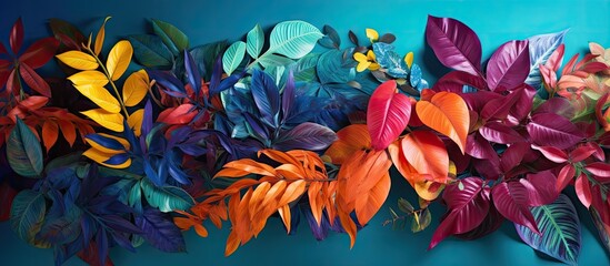 Poster - Bright green leaves. Creative banner. Copyspace image