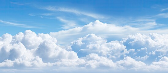 Poster - white cloud blue sky cloud Background. Creative banner. Copyspace image
