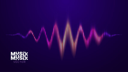 Aufkleber - Abstract Digital EQ Equalizer. Sound Wave Design Element. Speaking Sound Wave Vector Illustration. Artificial Intelligence AI Assistant Voice Visualization.