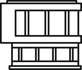 Poster - simple line drawing of an office building representing modern urban architecture with large windows