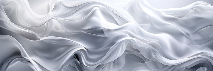 Poster - White gray background, soft lines and shapes, delicate texture, light grey color tone, elegant composition, abstract art style, light white brushstrokes, soft lighting effect, elegant atmosphere.