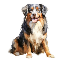 Wall Mural - bernese mountain dog watercolor isolated on transparent background cutout