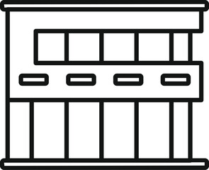 Poster - modern building facade featuring large windows and geometric shapes, representing contemporary archi