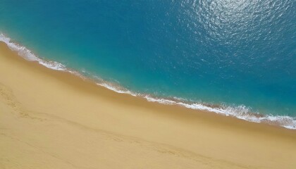 Wall Mural - Stunning views from above of the golden sandy beach and turquoise sea. An ideal place for a summer holiday, filled with peace and tranquility. travel and beach holiday concept.