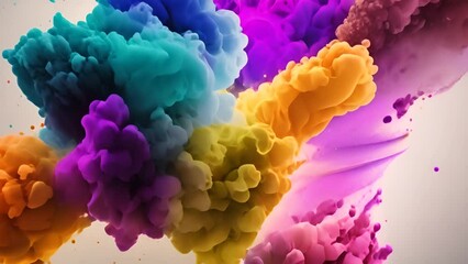 Poster - Colorful Ink Exploding in Water Generative AI