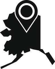 Aufkleber - Black icon of a map pin marking a location on a map of alaska