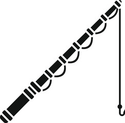 Poster - Black silhouette of a fishing rod, an essential tool for catching fish