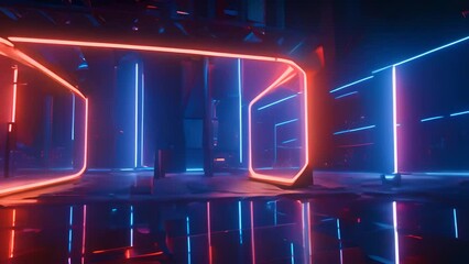 Poster - Neon Cityscape Night View Generative AI