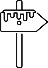 Poster - simple line drawing of a blank right pointing signpost held up by a wooden post