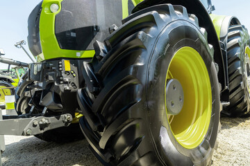 Poster - Agricultural tractor. Close up of wheels.