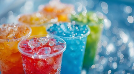 Poster - Colorful Summer Refreshments with Ice Cubes