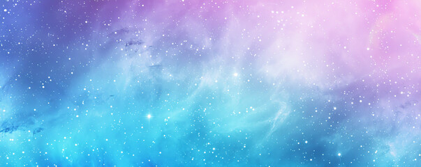 Dreamy space background with soft blue and purple hues, gentle stars, and light nebulae.