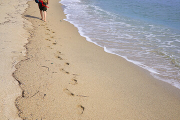 Wall Mural - Beach walk along the Olympic Riviera in Platamonas - Greece