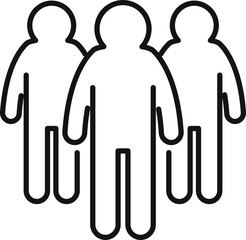 Poster - Three people are standing together in this simple icon representing teamwork