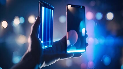 Poster - Smartphone Display With City Lights Generative AI