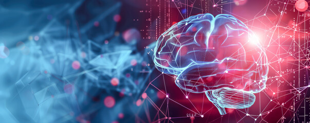 Wall Mural - Abstract background of the human brain. Futuristic medical research concept.