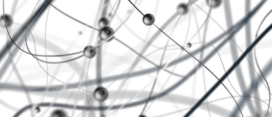 Fototapete - technology with polygonal shapes on dark blue background.
