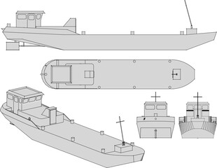 Wall Mural - Tanker design drawing vector illustration sketch for industry