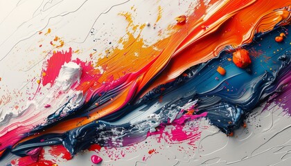 Wall Mural - Abstract painting-like background with expressive brushstrokes and vibrant splashes of color