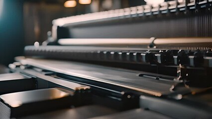Poster - Close Up of a Knitting Machine Generative AI