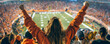 © Georgina Burrows - Female sports fan cheering at a college football game