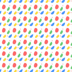 Wall Mural - Colorful seamless pattern.Hand draw fun object abstract background.Multicolor doodle vector graphic illustration.