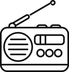 Poster - Classic radio receiver with an antenna, symbolizing news, music, and entertainment