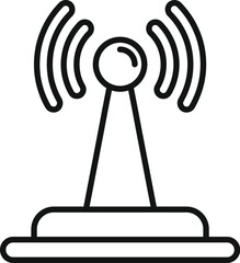 Poster - Line art icon of a wireless network transmitting a signal, concept of communication technology