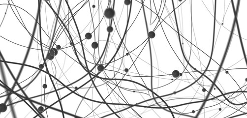 Fototapete - The structure of the network connection of points and lines. Data technology.