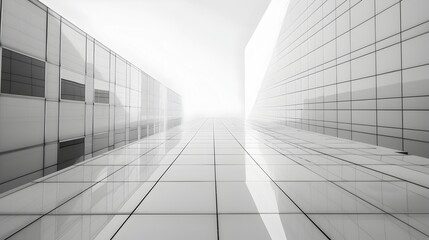 Wall Mural - Sleek and Modern Architectural Facade of a Corporate Office Building in an Urban City Setting