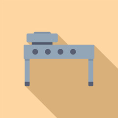 Poster - Factory conveyor belt transporting a product, representing industrial automation and manufacturing processes