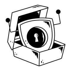 Poster - Latest doodle icon depicting digital security 