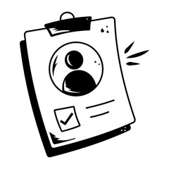 Sticker - Get this doodle icon of personal information 