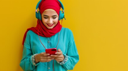 Wall Mural - The Woman with Headphones