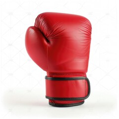 Wall Mural - high-quality red boxing glove closeup on white background